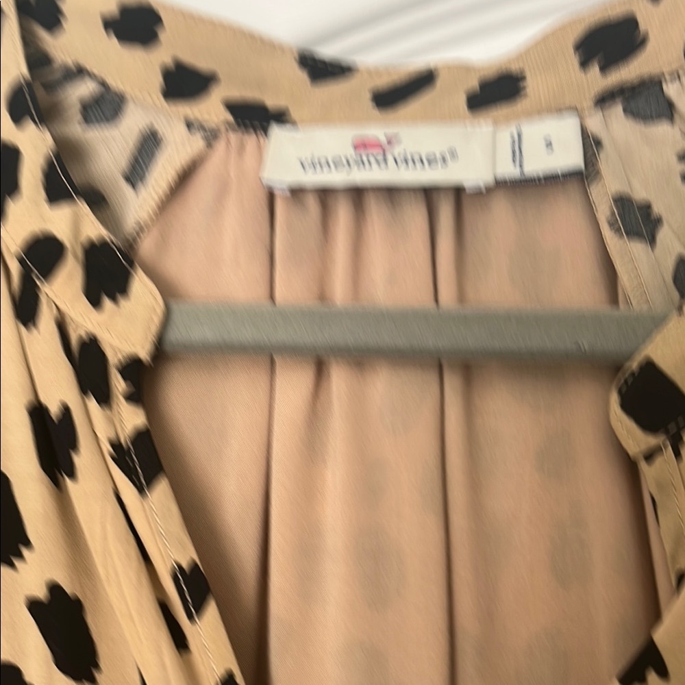 Vineyard Vines Tan and Black Long Sleeve Dress